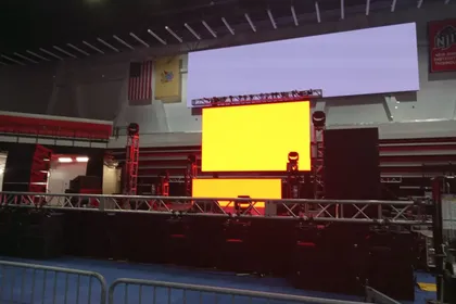 LED wall and sound system production at a music festival