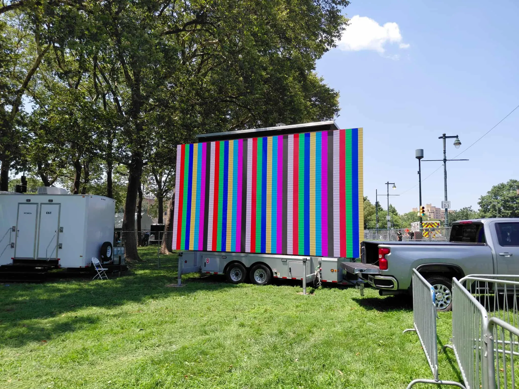 Concert production with professional sound and lighting setup