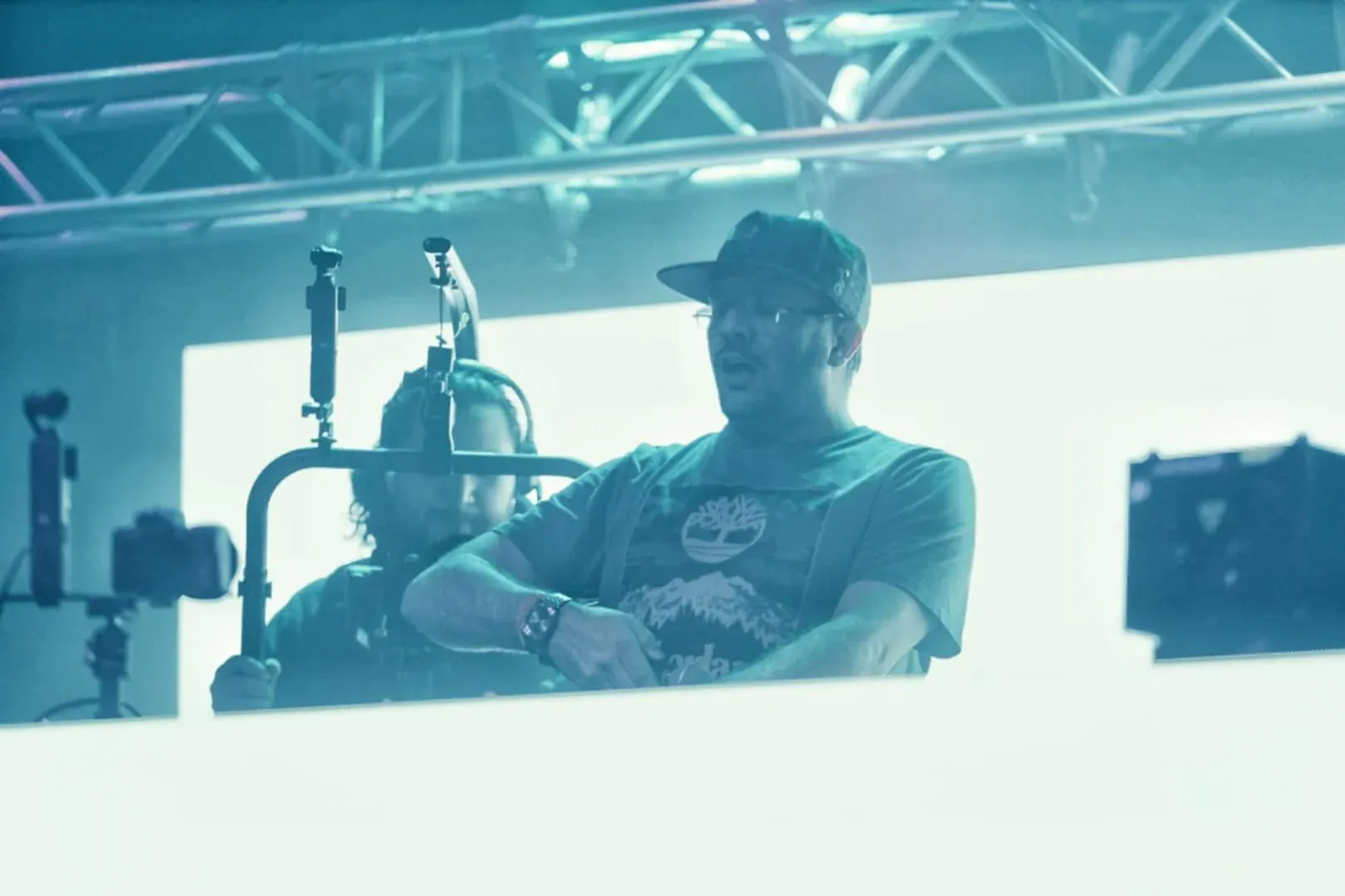 Behind the scenes of a multi-panel LED wall production setup